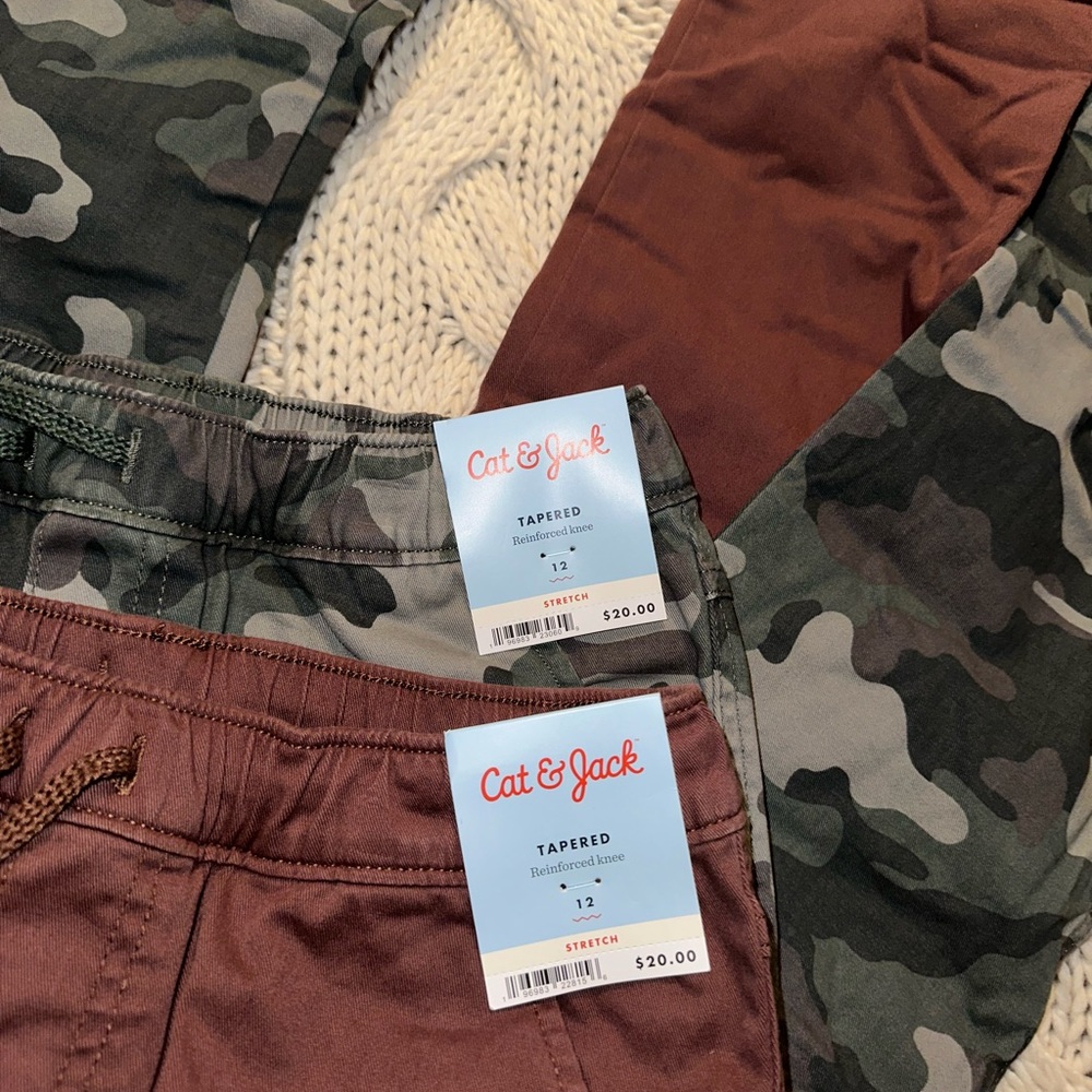 Cat & Jack Boys stretch tapered cargo pants bundle deal ! - Picture 13 of 16